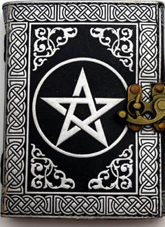 Silver/Black Leather Embossed Pentagram Journal